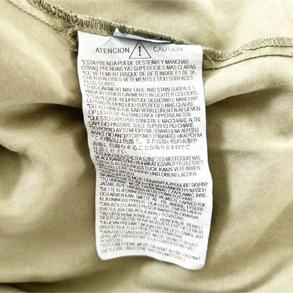 Zara Olive Green Notched Collar Short Sleeve Wrap Around Shirt Dress Size M - Picture 3 of 5